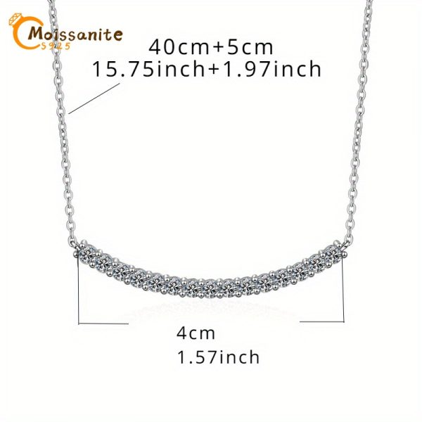 moissanite pendant necklace, 925 sterling silver, clavicle chain proposal engagement wedding dinner party trendy temperament classic simple style casual elegant design high-end light luxury niche sweet fresh girl cute gift for daughter and mom da - Image 6