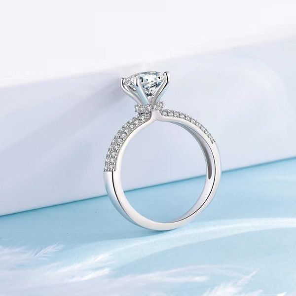 925 sterling silver 2 carat moissanite diamond ring for men and women, fashionable and elegant, high-end creative, light luxury, niche, romantic and gorgeous, simple, classic and versatile, birthday, anniversary, New Year, Valentine's Day - Image 5