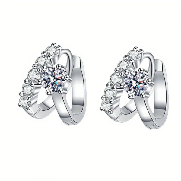 925 sterling silver 0.3 carat * 2 moissanite earrings for men and women couples hip-hop rock design Mother's Day Valentine's Day birthday anniversary New Year gift jewelry daily wear travel with gift box about 3g - Image 6
