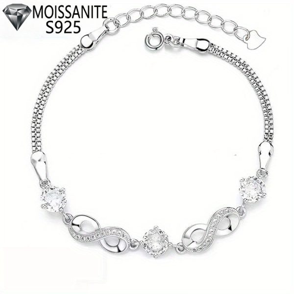 925 Sterling silver 1.5 carat Mosan eternal for Men to women Fresh sweet girl fashion trend Cute design sense of advanced creative personality Elegant temperament Luxury luxury luxury niche classic simple lively Send girlfriend Send