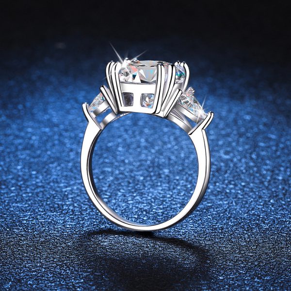 925 sterling silver 5 carat moissanite ring trendy temperament classic elegant design high-end luxury gift for women daily wear birthday anniversary Valentine's Day Christmas Halloween gift with gift box - Image 2