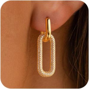 Chic Paperclip Link Dangle Earrings for Women - Lightweight, Minimalist Square Chain Design - Perfect Gift for Valentine's, Mother's Day, Christmas & More