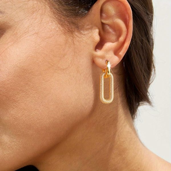 Chic Paperclip Link Dangle Earrings for Women - Lightweight, Minimalist Square Chain Design - Perfect Gift for Valentine's, Mother's Day, Christmas & More - Image 4