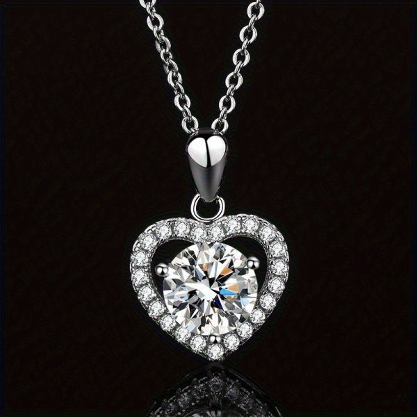 LOVESSOM Elegant 2ctu002F3ct Moissanite Heart Pendant Necklace - 925 Sterling Silvery, Perfect for Birthdays & Anniversaries, Includes Gift Box - Image 6