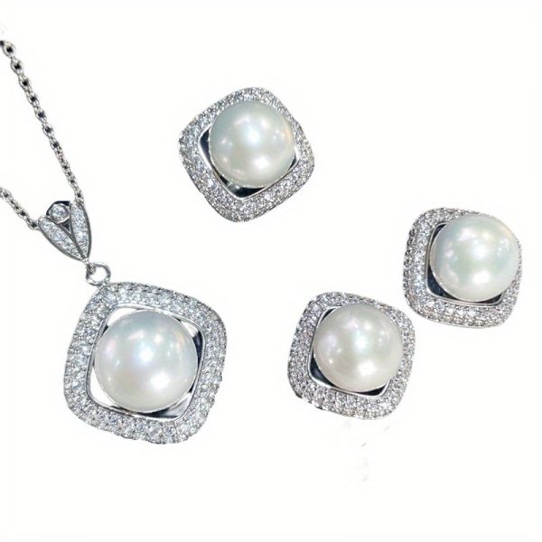 Elegant Freshwater Pearl Jewelry Set for Women - Includes Pendant, Stud Earrings & Ring | Perfect for Casual Attire & Gifting - Image 8