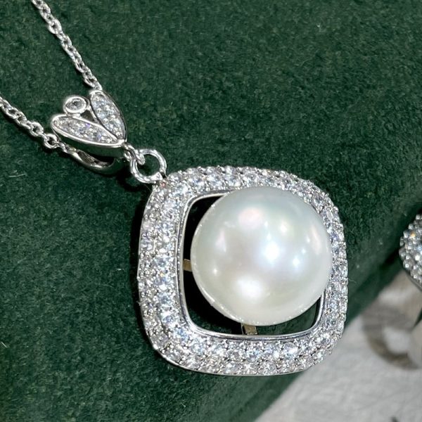 Elegant Freshwater Pearl Jewelry Set for Women - Includes Pendant, Stud Earrings & Ring | Perfect for Casual Attire & Gifting - Image 5