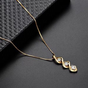 Elegant 0.7 Carat Moissanite Spiral Pendant Necklace in 925 Sterling Silvery - Vintage-Inspired, Perfect for Daily Wear & Special Occasions, Comes with Gift Box, for Wedding, Spring