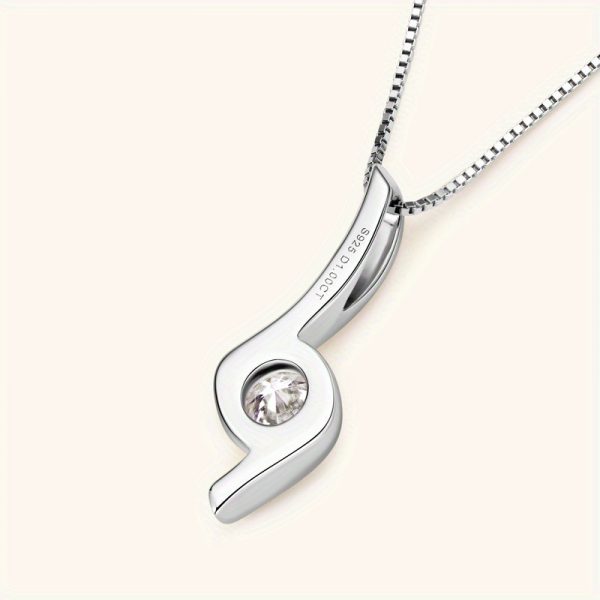 LOVESSOM Elegant 1 Carat Moissanite Pendant Necklace - Vintage-Inspired 925 Sterling Silvery, Perfect Gift for Her with Gift Box - Image 4