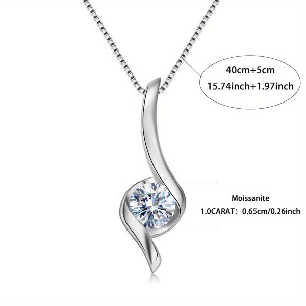 LOVESSOM Elegant 1 Carat Moissanite Pendant Necklace - Vintage-Inspired 925 Sterling Silvery, Perfect Gift for Her with Gift Box - Image 7