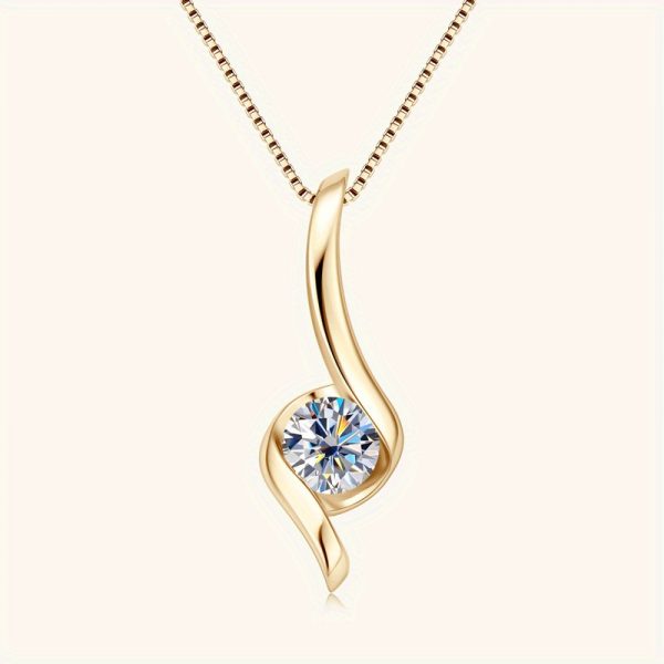 LOVESSOM Elegant 1 Carat Moissanite Pendant Necklace - Vintage-Inspired 925 Sterling Silvery, Perfect Gift for Her with Gift Box - Image 6