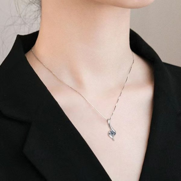 LOVESSOM Elegant 1 Carat Moissanite Pendant Necklace - Vintage-Inspired 925 Sterling Silvery, Perfect Gift for Her with Gift Box - Image 8