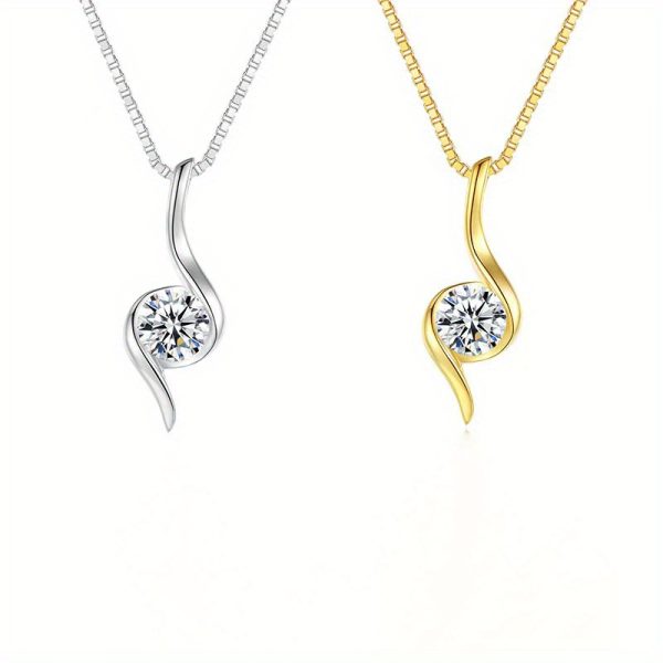 LOVESSOM Elegant 1 Carat Moissanite Pendant Necklace - Vintage-Inspired 925 Sterling Silvery, Perfect Gift for Her with Gift Box - Image 9