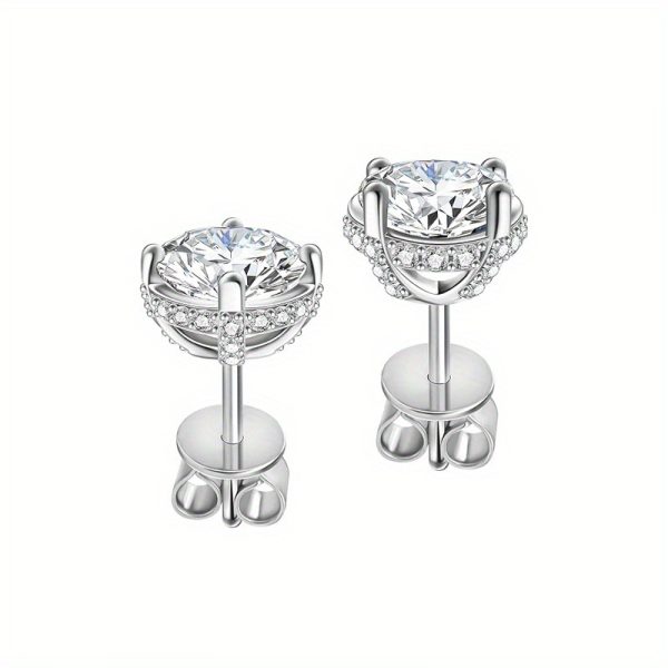 2x 1 Carat Moissanite, 925 Sterling Silver Earrings, Fashion Trend, Classic Style, Casual, Simple, Y2K Creative Design, Gift Box Included, Perfect for Birthday, Anniversary, Valentine's Day, Mother's Day, New Year, Daily Wear, Travel - Image 18