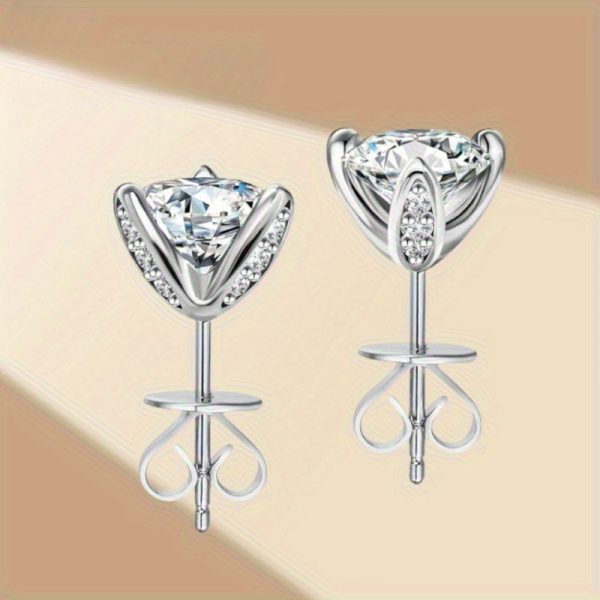2x 1 Carat Moissanite, 925 Sterling Silver Earrings, Fashion Trend, Classic Style, Casual, Simple, Y2K Creative Design, Gift Box Included, Perfect for Birthday, Anniversary, Valentine's Day, Mother's Day, New Year, Daily Wear, Travel - Image 16