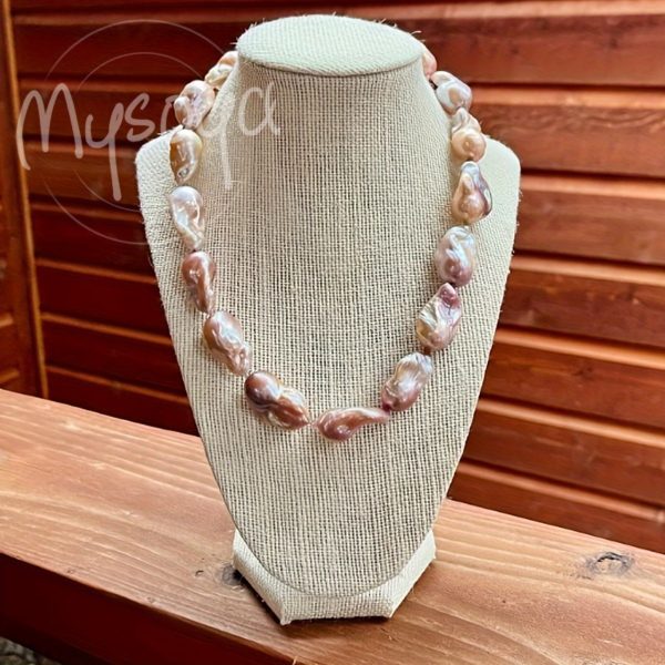 MYSOYA Natural Freshwater Pearl Necklace 25-28mm Dazzling Purple Freshwater Baroque Pearls Available In Multiple Sizes With Gift Box Suitable For Dailyu002F Birthdayu002F Christmasu002F New Year Gifts - Image 7