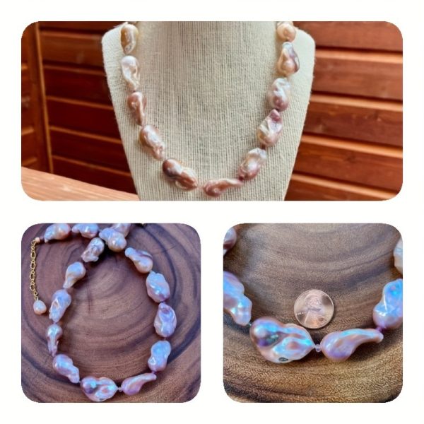 MYSOYA Natural Freshwater Pearl Necklace 25-28mm Dazzling Purple Freshwater Baroque Pearls Available In Multiple Sizes With Gift Box Suitable For Dailyu002F Birthdayu002F Christmasu002F New Year Gifts - Image 8
