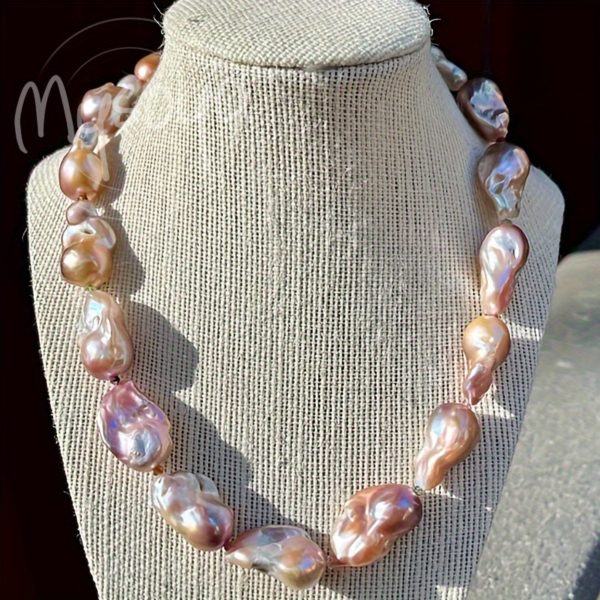 MYSOYA Natural Freshwater Pearl Necklace 25-28mm Dazzling Purple Freshwater Baroque Pearls Available In Multiple Sizes With Gift Box Suitable For Dailyu002F Birthdayu002F Christmasu002F New Year Gifts - Image 5