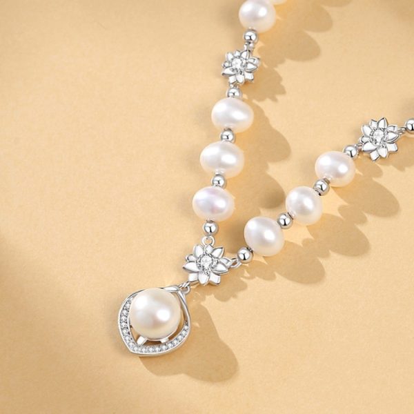Freshwater Pearl Necklace S925 Silver Wedding Light Luxury Versatile Ornament Premium Sense Niche Pendant New Chinese Jewelry Halloween Christmas Thanksgiving 24gu002F 0.85oz - Image 7
