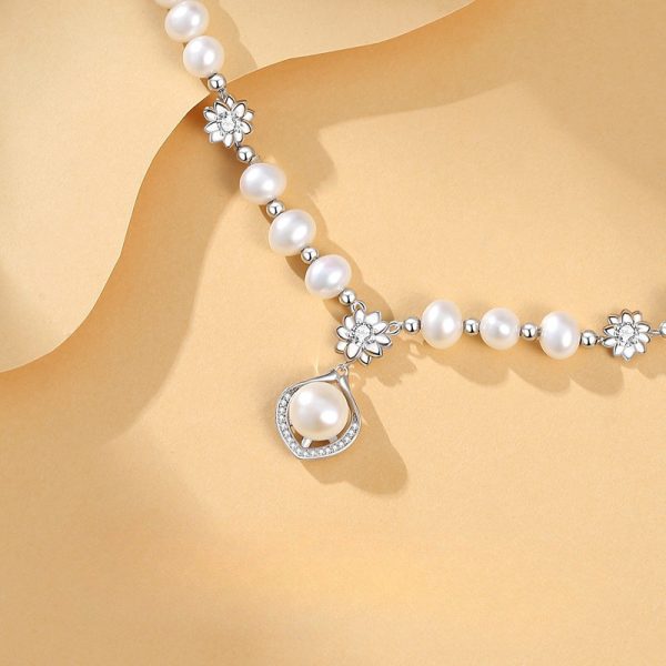 Freshwater Pearl Necklace S925 Silver Wedding Light Luxury Versatile Ornament Premium Sense Niche Pendant New Chinese Jewelry Halloween Christmas Thanksgiving 24gu002F 0.85oz - Image 6