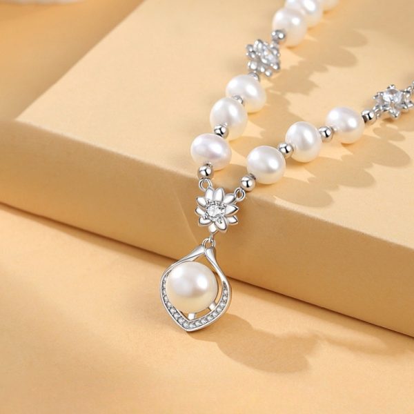 Freshwater Pearl Necklace S925 Silver Wedding Light Luxury Versatile Ornament Premium Sense Niche Pendant New Chinese Jewelry Halloween Christmas Thanksgiving 24gu002F 0.85oz - Image 8