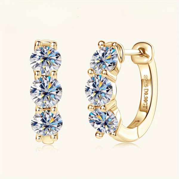 925 sterling silvery moissanite ladies light luxury earrings, elegant and generous, simple and versatile, suitable for daily wear, wedding party, banquet party, honeymoon, Halloween gifts for men and women, Christmas gifts, with gift box - Image 4