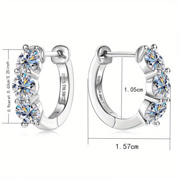925 sterling silvery moissanite ladies light luxury earrings, elegant and generous, simple and versatile, suitable for daily wear, wedding party, banquet party, honeymoon, Halloween gifts for men and women, Christmas gifts, with gift box - Image 6
