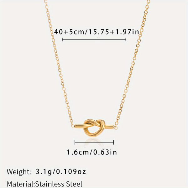 1pc Vintage Boho Stainless Steel Pendant Necklace for Women - French Retro Twist Star and Moon Design, Fashionable Daily and Gift Wear, All-Season Jewelry - Image 2