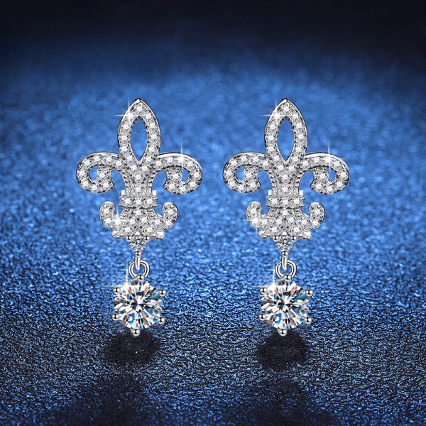 925 sterling silver 0.5 carat * 2 crown queen iris moissanite earrings, women's high-end jewelry surprise gift, suitable for daily wear, party banquet bridal jewelry with gift box about 3.6g - Image 2