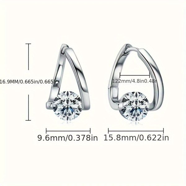 Moissanite Twisted 925 Sterling Silver D Color Earrings, Hypoallergenic, Christmas And New Year Gifts - Image 5