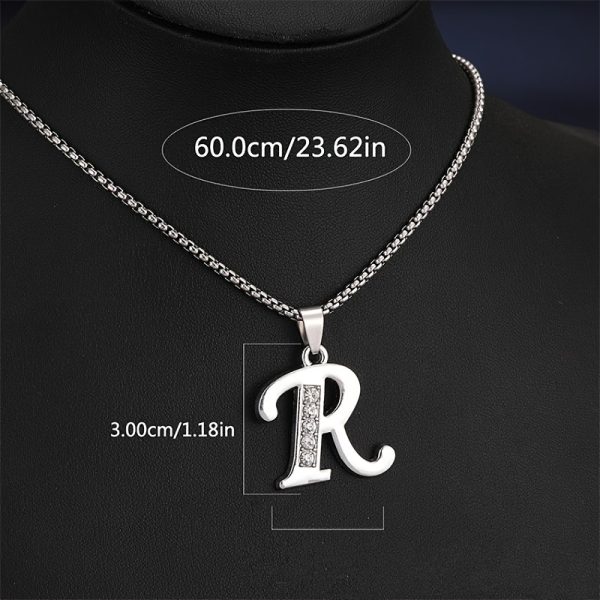 1pc Stylish Stainless Steel Initial Pendant Necklace - Personalize with 26 Letters - Perfect Holiday or Birthday Gift for Her - Image 21