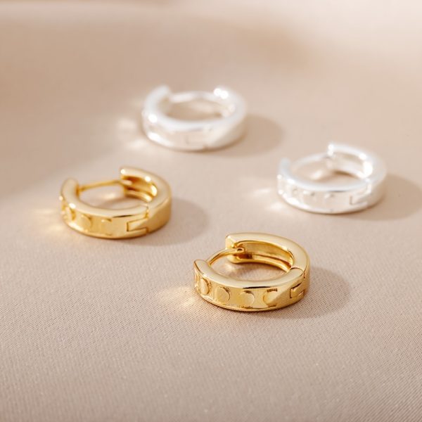 Vintage Leisure Style Stainless Steel Simple Glossy Hoop Earrings for Women Daily Casual Wear - Image 4