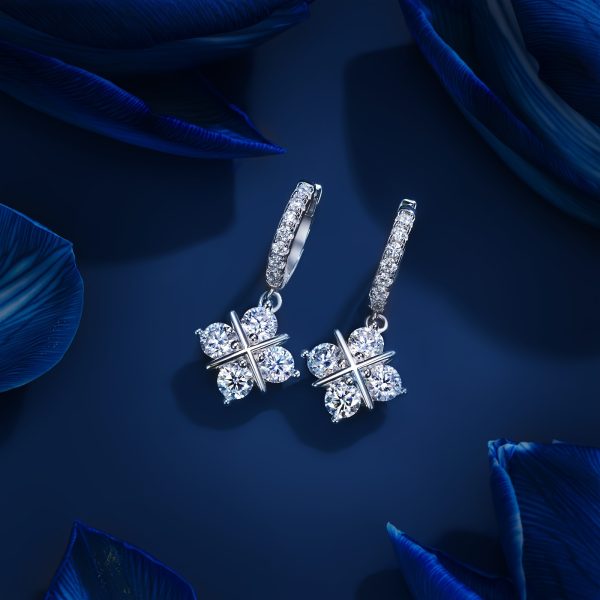 Silver One-of-a-kind 0.5ct*8pcs Moissanite Earrings Jewelry With Certificate Men's And Women's Fashion Earrings Birthday Party Gift Small Fragrance Design Black Friday Halloween Gift Christmas Gift Wedding Essentials With Gift Box - Image 6
