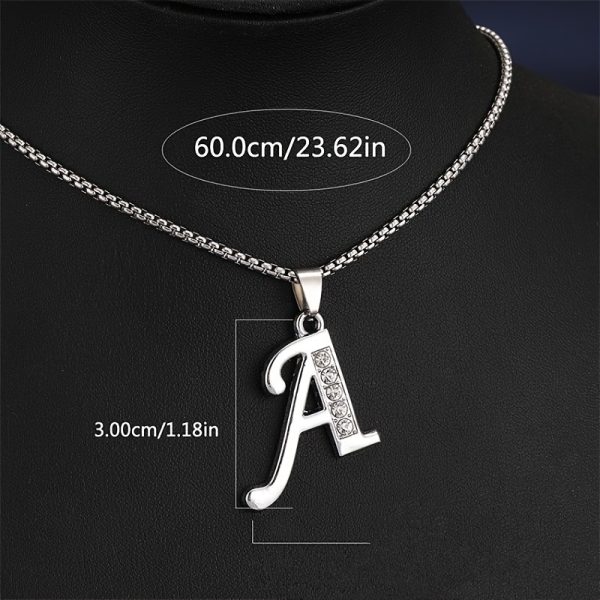 1pc Stylish Stainless Steel Initial Pendant Necklace - Personalize with 26 Letters - Perfect Holiday or Birthday Gift for Her - Image 3