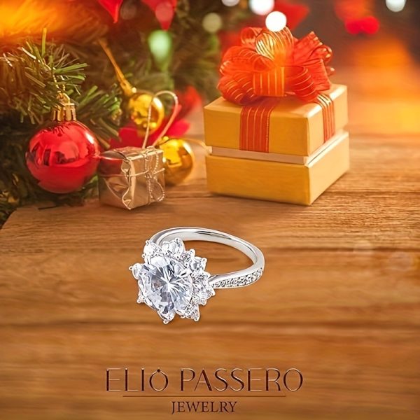 1.5u002F2u002F3CT 925 Sterling SilverMoissanite Engagement Rings for Women, Women's 925 Sterling Silver Big Flower Shaped Engagement Moissanite Ring, Brilliant D Color VVS1 Wedding Bands Moissanite Halo Rings 1.5u002F2u002F3CT. - Image 2