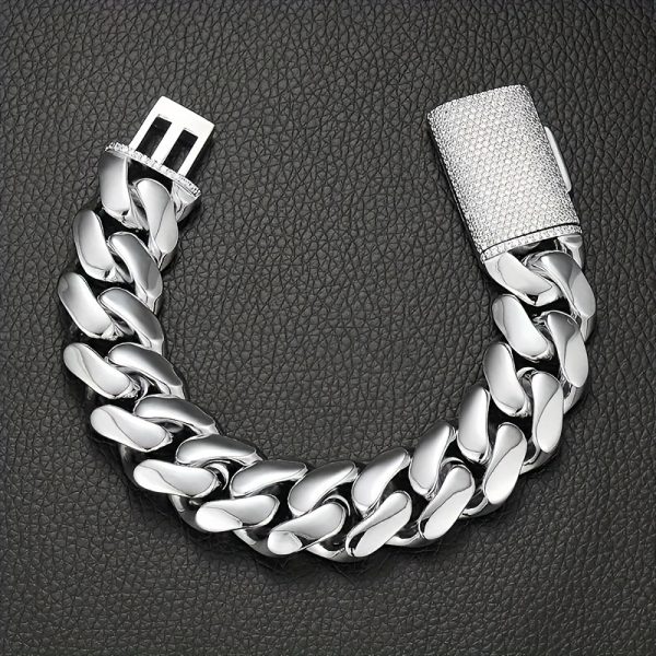 2pcs Thick Hip Hop Jewelry Set - Stainless Steel Cuban Link Chain Necklace and Bracelet for Men - 14MM Buckle, Durable, Shine Finish, Fashionable - Image 10
