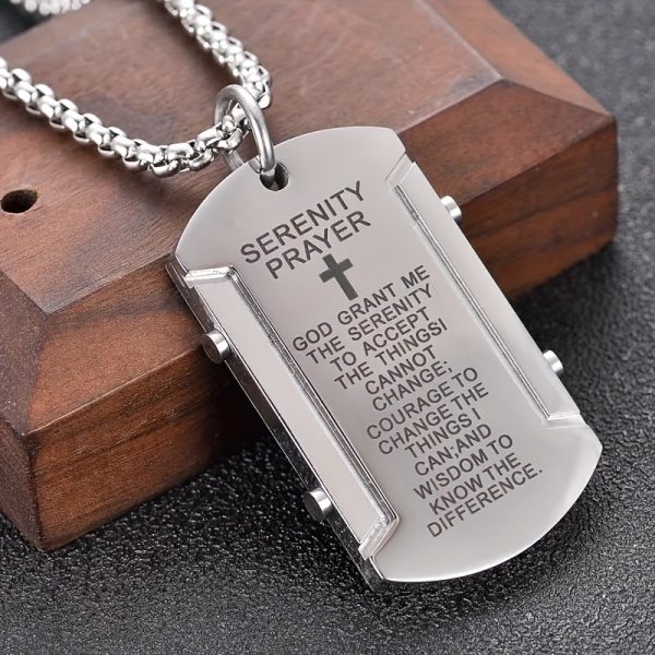 Unique Stainless Steel Cross Pendant Necklace - Durable Hip-Hop Military Tag Design, Anti-Scratch, Water Resistant, Perfect for Men and Women, Everyday Wear, Gift Idea - Image 3