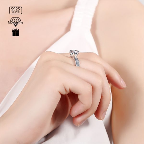 Women's Engagement Ring 3g 925 Silver 1-2Ct Moissanite  High End Dating Birthday Essential items - Image 3
