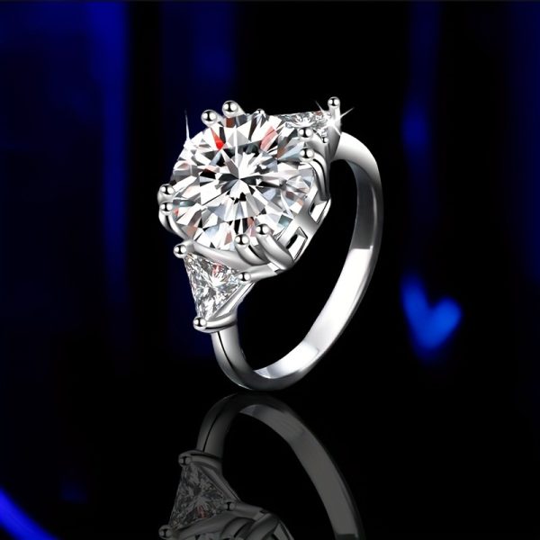 925 sterling silver 5 carat moissanite ring trendy temperament classic elegant design high-end luxury gift for women daily wear birthday anniversary Valentine's Day Christmas Halloween gift with gift box - Image 5