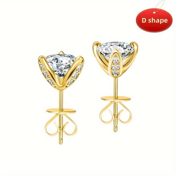 2x 1 Carat Moissanite, 925 Sterling Silver Earrings, Fashion Trend, Classic Style, Casual, Simple, Y2K Creative Design, Gift Box Included, Perfect for Birthday, Anniversary, Valentine's Day, Mother's Day, New Year, Daily Wear, Travel - Image 10