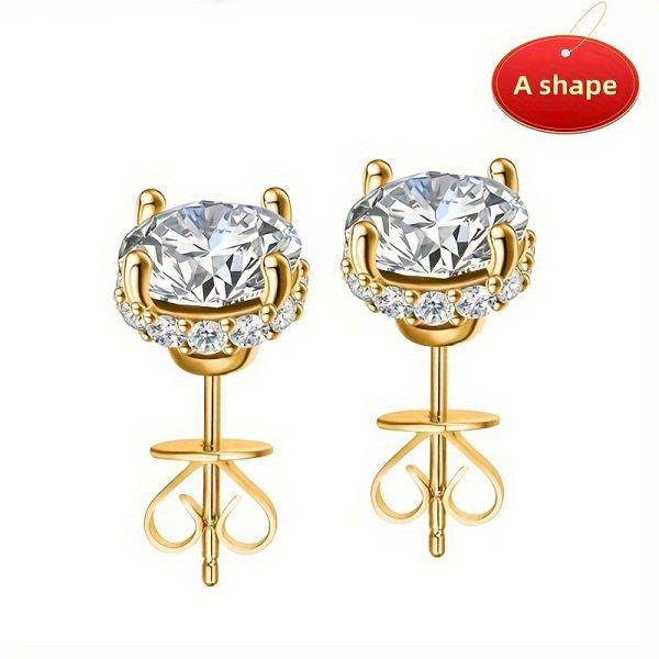 2x 1 Carat Moissanite, 925 Sterling Silver Earrings, Fashion Trend, Classic Style, Casual, Simple, Y2K Creative Design, Gift Box Included, Perfect for Birthday, Anniversary, Valentine's Day, Mother's Day, New Year, Daily Wear, Travel - Image 4
