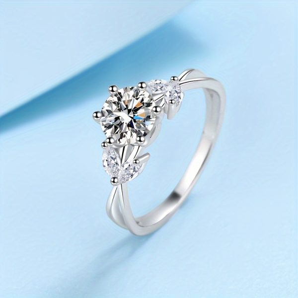1 Carat Stunning Moissanite Solitaire Engagement Ring - Exquisite Rings for Women, Ideal Mother's Day Gift, Anniversary Present, or Birthday Surprise, Featuring a Dazzling Round Cut Gemstone and a Comfortable, Hypoallergenic Band - Image 6