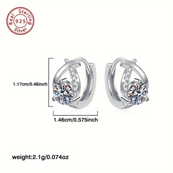 Elegant 0.5 Carat Moissanite Stud Earrings in 925 Sterling Silvery - Perfect for Daily Wear, Parties & Gifts | BLOVEMEE - Image 2