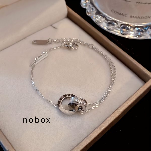 4pcs Stainless Steel Roman Numeral Inlaid Rhinestone Simple Fashion Trendy Design - Image 2
