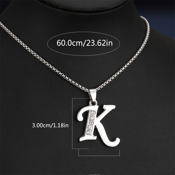 1pc Stylish Stainless Steel Initial Pendant Necklace - Personalize with 26 Letters - Perfect Holiday or Birthday Gift for Her - Image 14