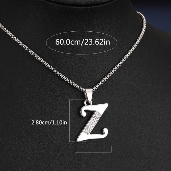 1pc Stylish Stainless Steel Initial Pendant Necklace - Personalize with 26 Letters - Perfect Holiday or Birthday Gift for Her - Image 29