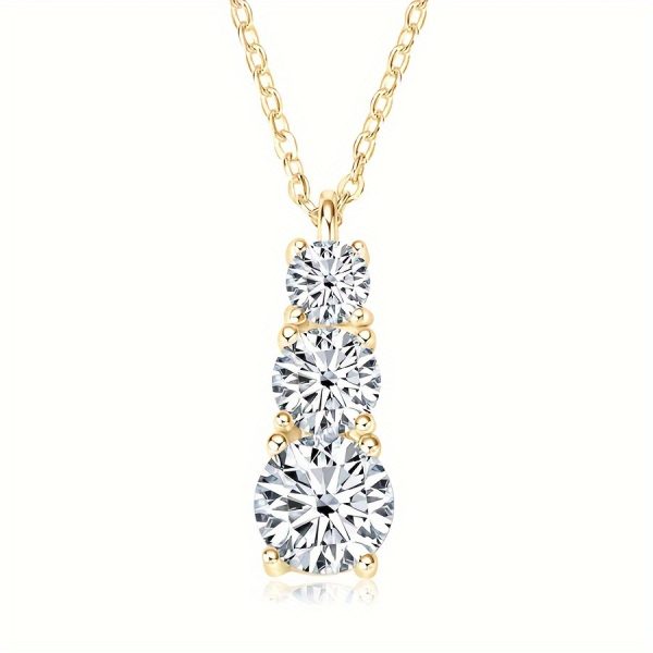 925 Sterling Silver Moissanite Necklace for Men & Women, 1.8ct, Luxury Casual Gift for Boyfriendu002FGirlfriend - Image 3