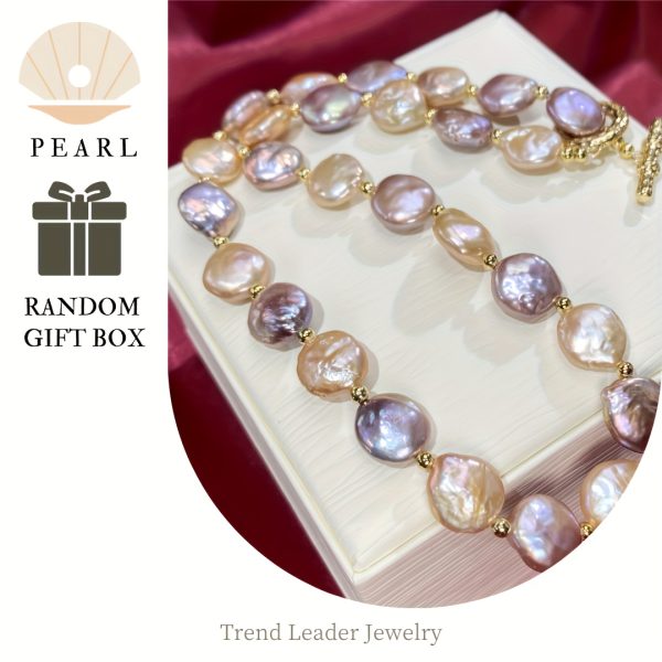 Elegant Men's Freshwater Pearl Necklace and Bracelet Set - Fashionable Summer Accessory with Unique Candy-Colored Beads, Perfect Gift Box Included - Image 4