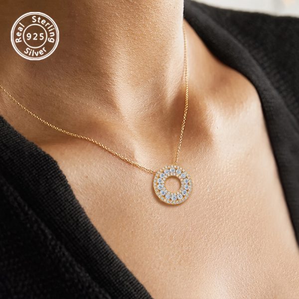 Elegant 925 Sterling Silvery Moissanite Necklace - Luxurious & Versatile, Perfect for Weddings, Gifts & Everyday Glamour - Image 2
