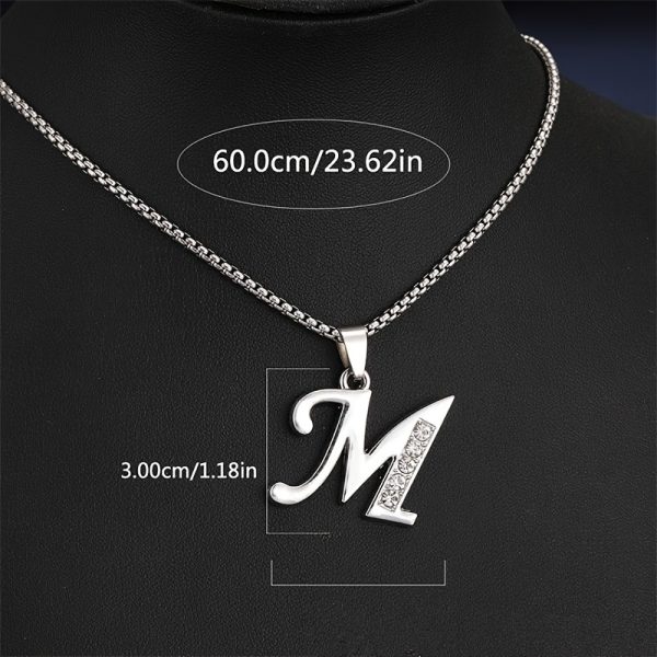 1pc Stylish Stainless Steel Initial Pendant Necklace - Personalize with 26 Letters - Perfect Holiday or Birthday Gift for Her - Image 16