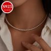 33gu002F1.16oz S925 Sterling Silver Freshwater Pearl Multi-Layered Necklace, Real Round Beads, Baroque Style, Vintage Luxurious, Daily Fashion Accessory, Perfect Gift With Anti-oxidation Box, Women's Elegant Jewelry For Valentine's & Mother's Day - Image 7